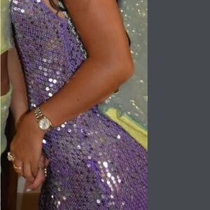 Retrofete Strapless Purple Sequin Dress NEW YEARS EVE